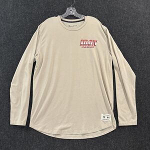 Under Armour Project Rock Shirt Men's XL Tan Iron Paradise Graphic Gym Workout